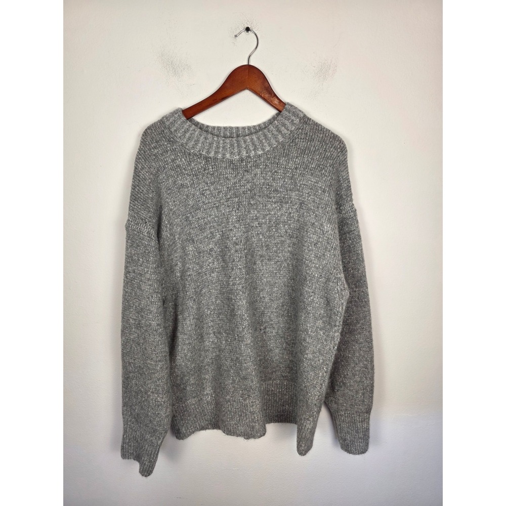 J.Crew Relaxed Gray‎ Merino Wool Alpaca Blend Oversized Crewneck Sweater Womens